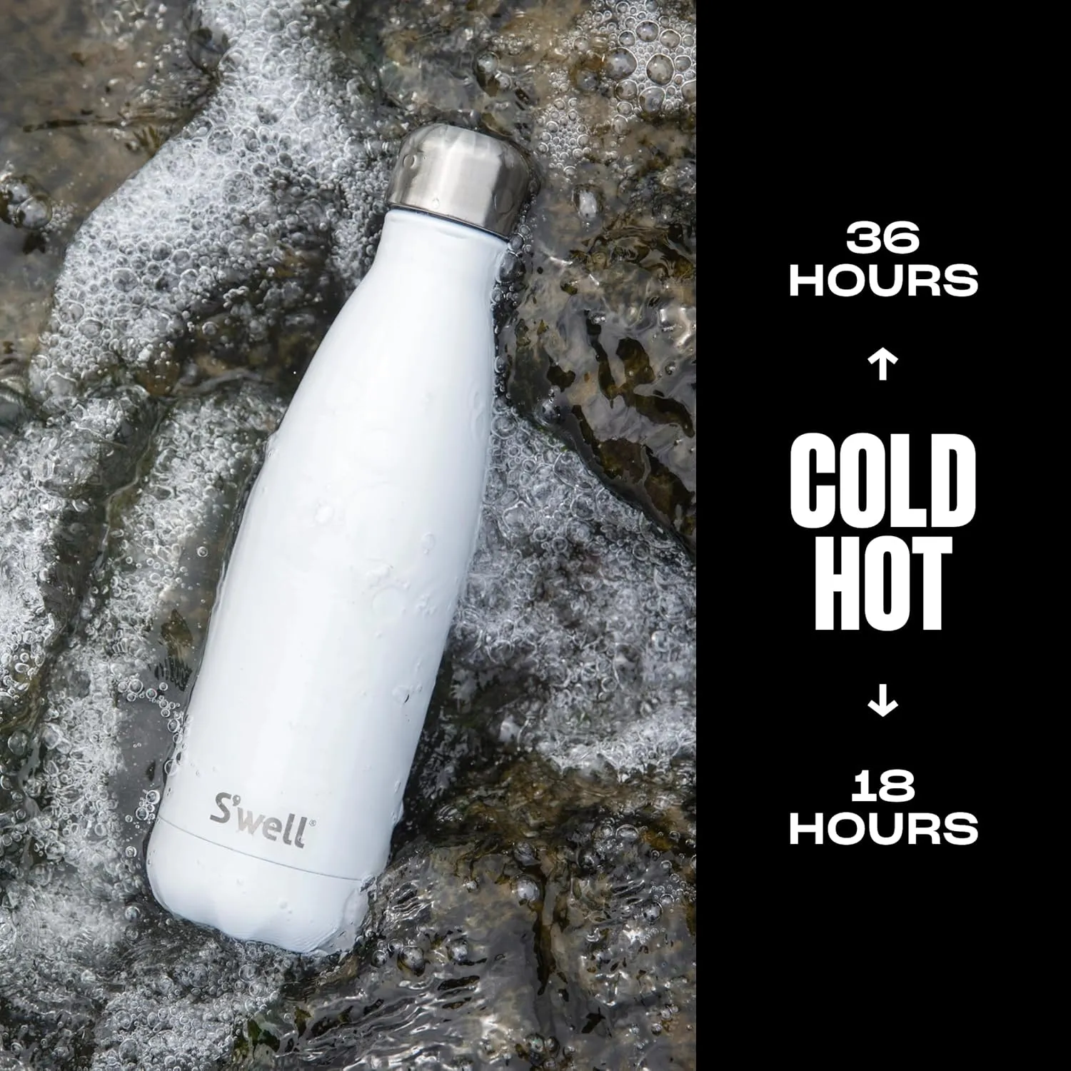 S'well Stainless Steel Water Bottle, 17oz, Moonstone, Triple Layered Vacuum Insulated Containers Keeps Drinks Cold for 36 Hours and Hot for 18, BPA Free, Perfect for On the Go