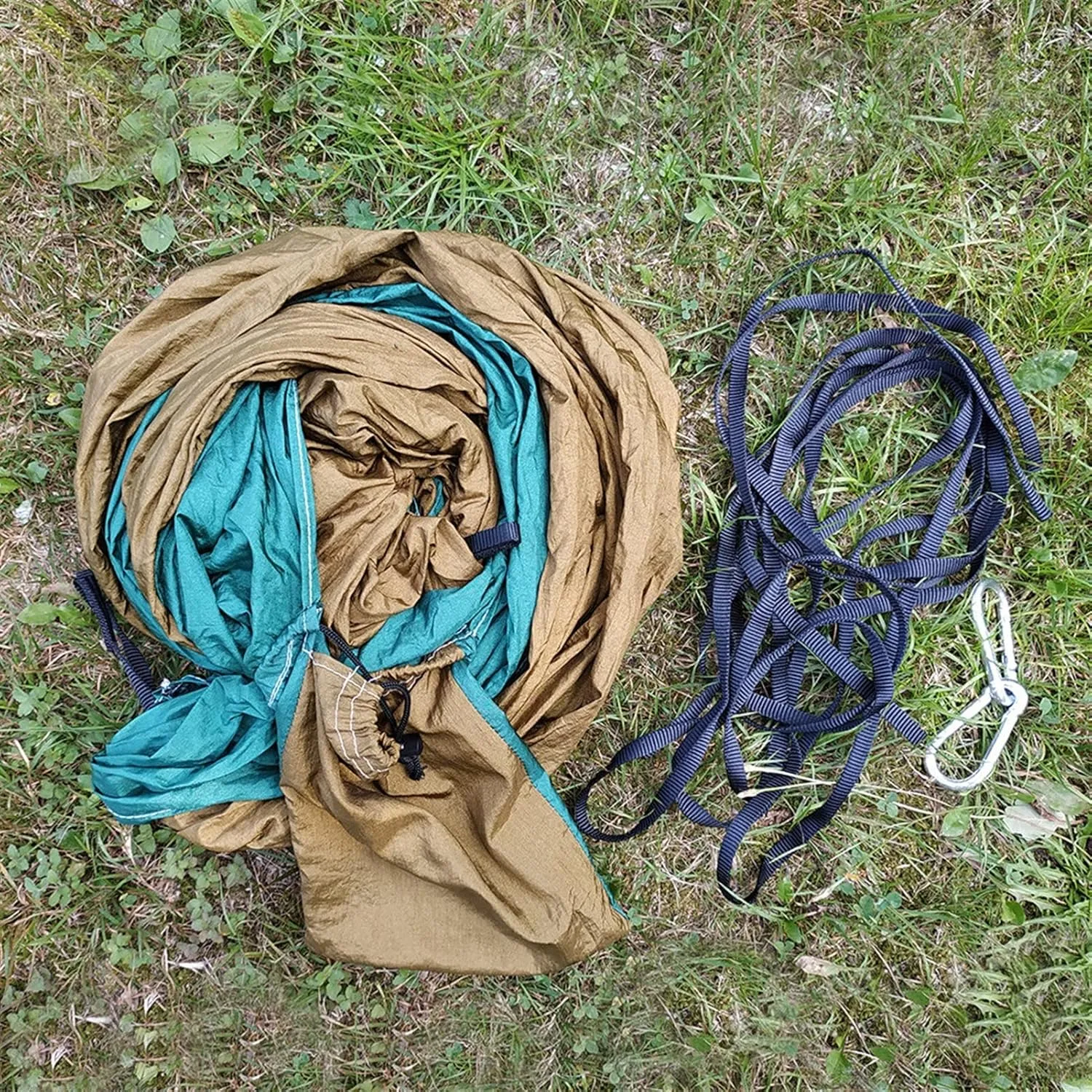 Swing Set Camping Hammock, Nylon Hammock, Portable Lightweight Parachute Hammock with Tree Straps for Backpacking Camping Travel Beach Garden Outdoor Camping Gear Swing Seat (Color : Blue)