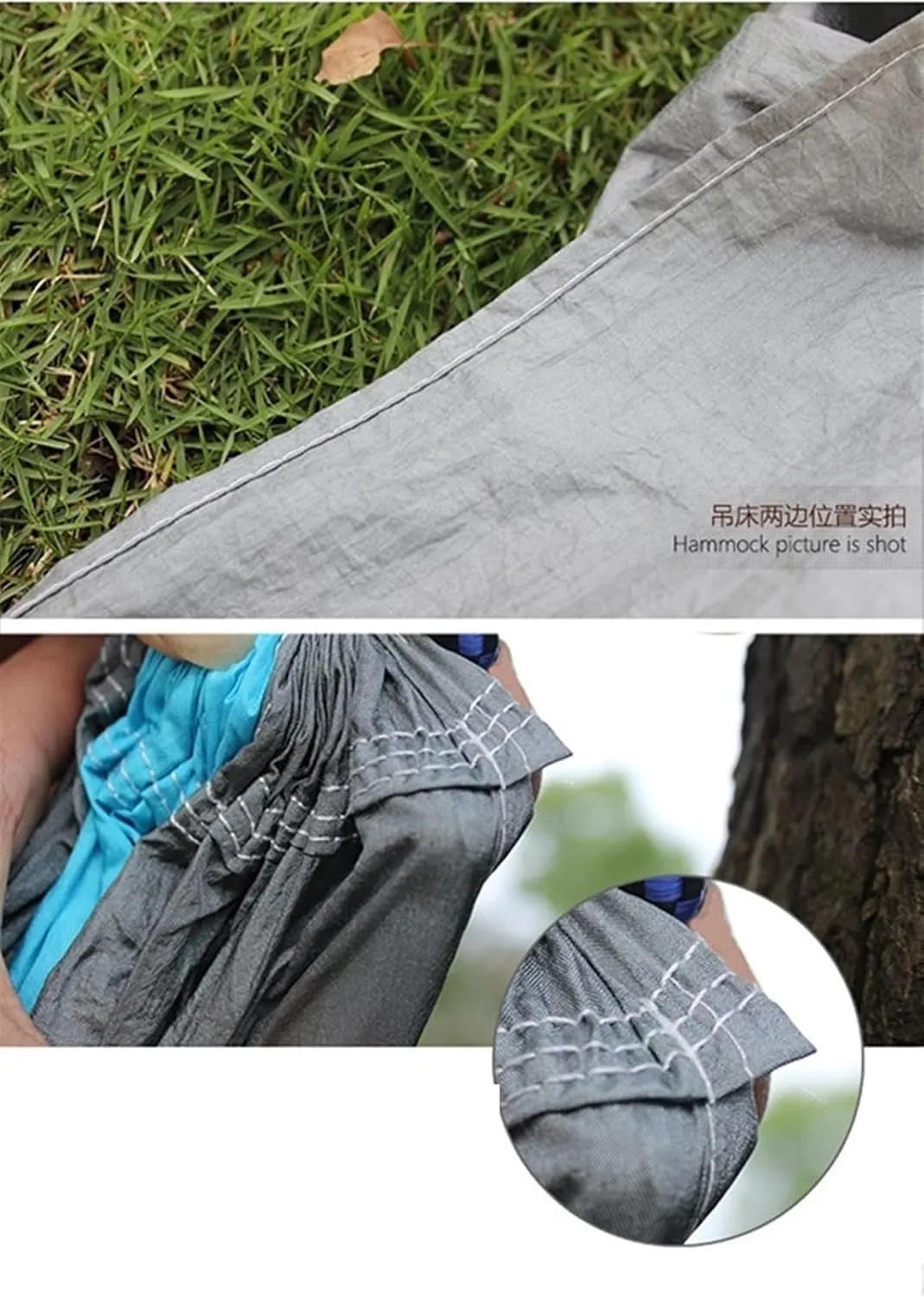 Swing Set Camping Hammock, Nylon Hammock, Portable Lightweight Parachute Hammock with Tree Straps for Backpacking Camping Travel Beach Garden Outdoor Camping Gear Swing Seat (Color : Blue)