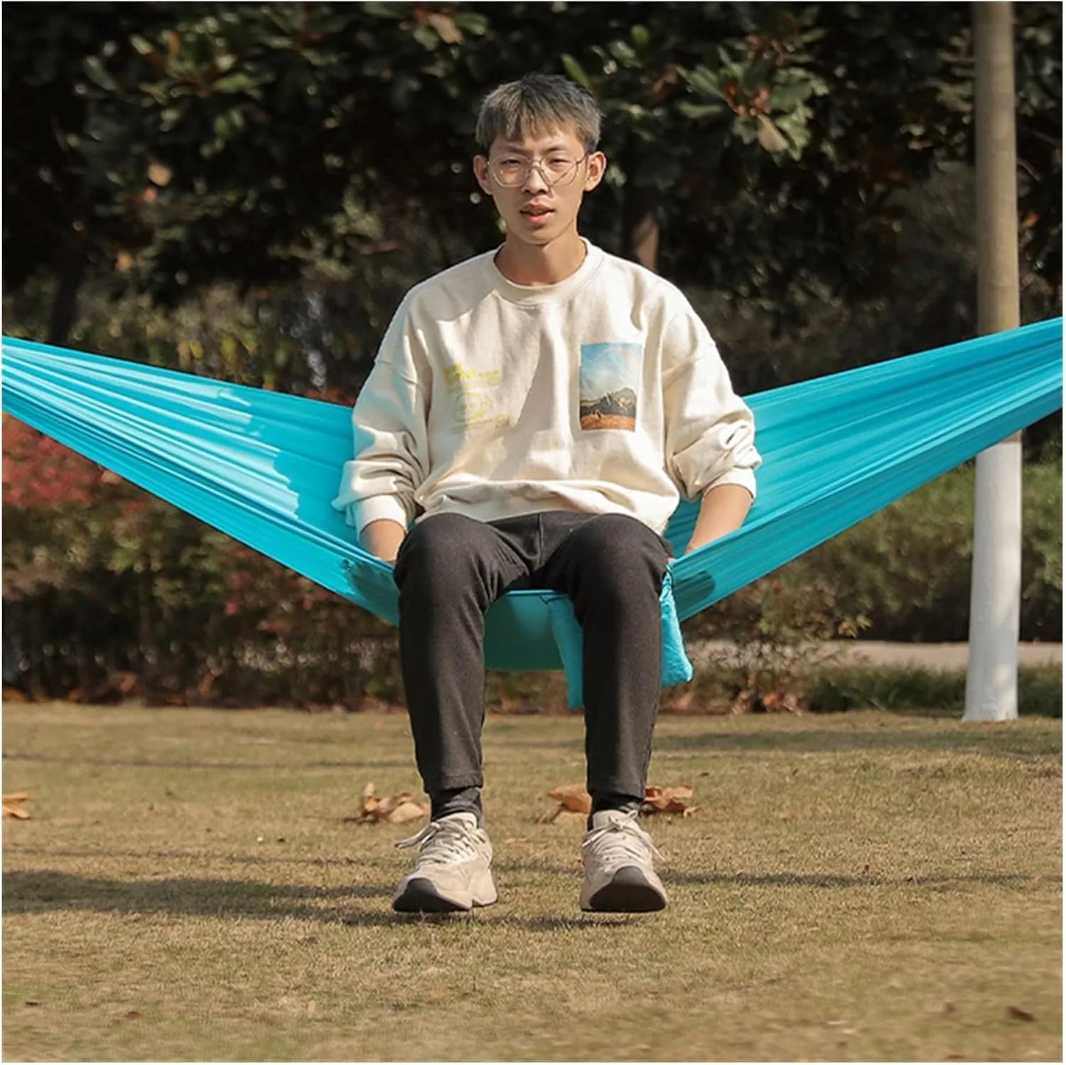 Swings Seats Nylon Hammock with Tear Resistant, Portable Single Hammock, Durable, Breathable, Long Lasting, for Outdoors Play Set Swings (Color : Army Green)