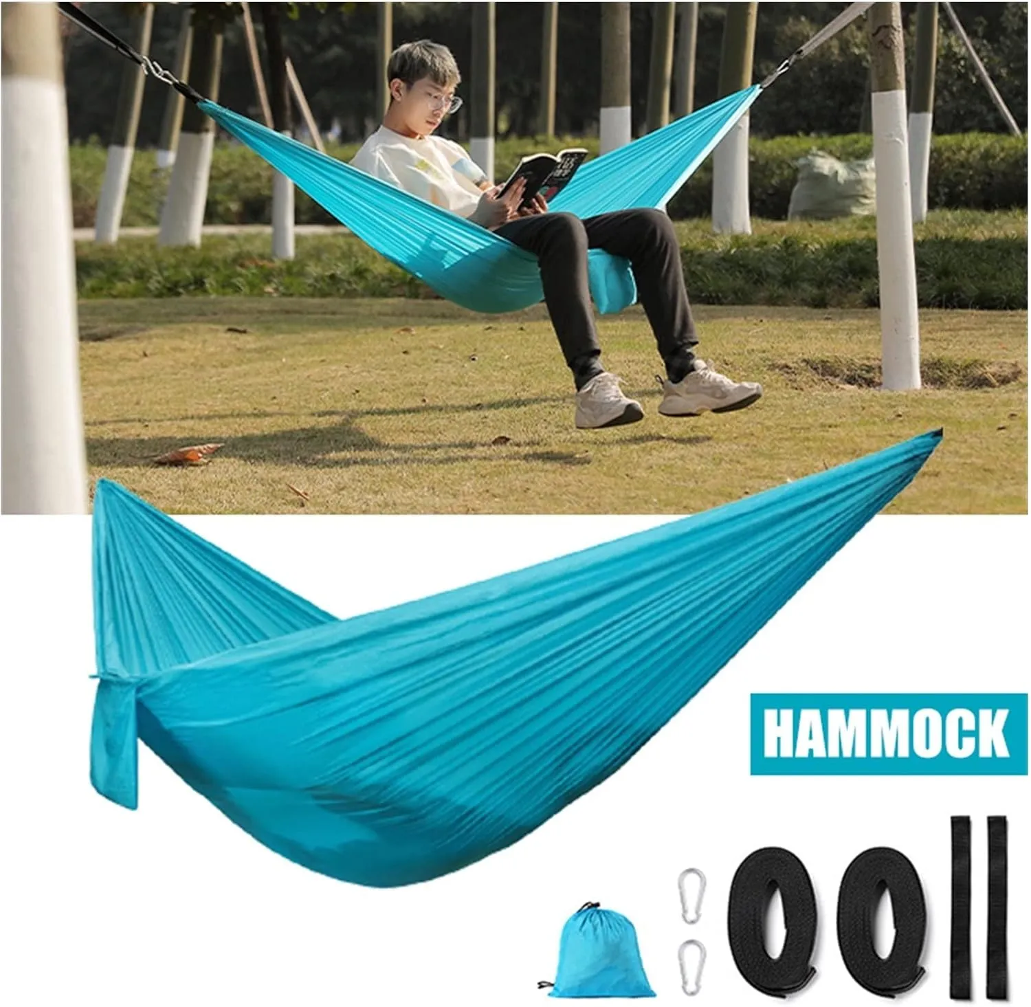 Swings Seats Nylon Hammock with Tear Resistant, Portable Single Hammock, Durable, Breathable, Long Lasting, for Outdoors Play Set Swings (Color : Army Green)