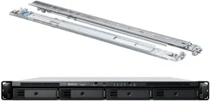 Synology RackStation RS822  NAS Server with Ryzen 2.2GHz CPU, 32GB Memory, 4TB SSD Storage, 4 x 1GbE LAN Ports, DSM Operating System Bundle with Rail kit