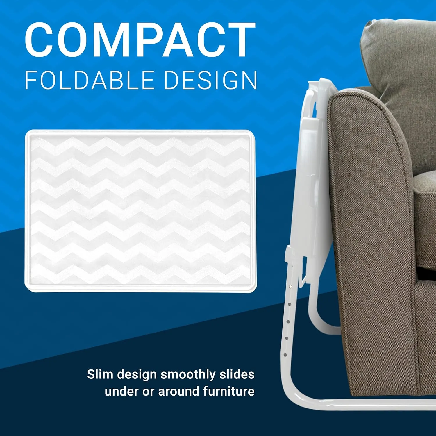 Table Mate II TV Tray Table - Folding TV Dinner Tables, Couch Trays for Eating Snack Food, Stowaway Laptop Stand, Portable Bed Dinner Tray - Adjustable TV Table with 3 Angles, Cup Holder, Mocha