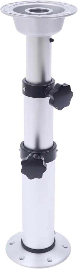 Table Pedestal Stand, Adjustable Table Pedestal Stand Leg and Base, 16.9 29.1 Inch Aluminum Alloy Detachable Table Base for RV Yacht Sailboat Motorhome Marine Boat Caravan Silver