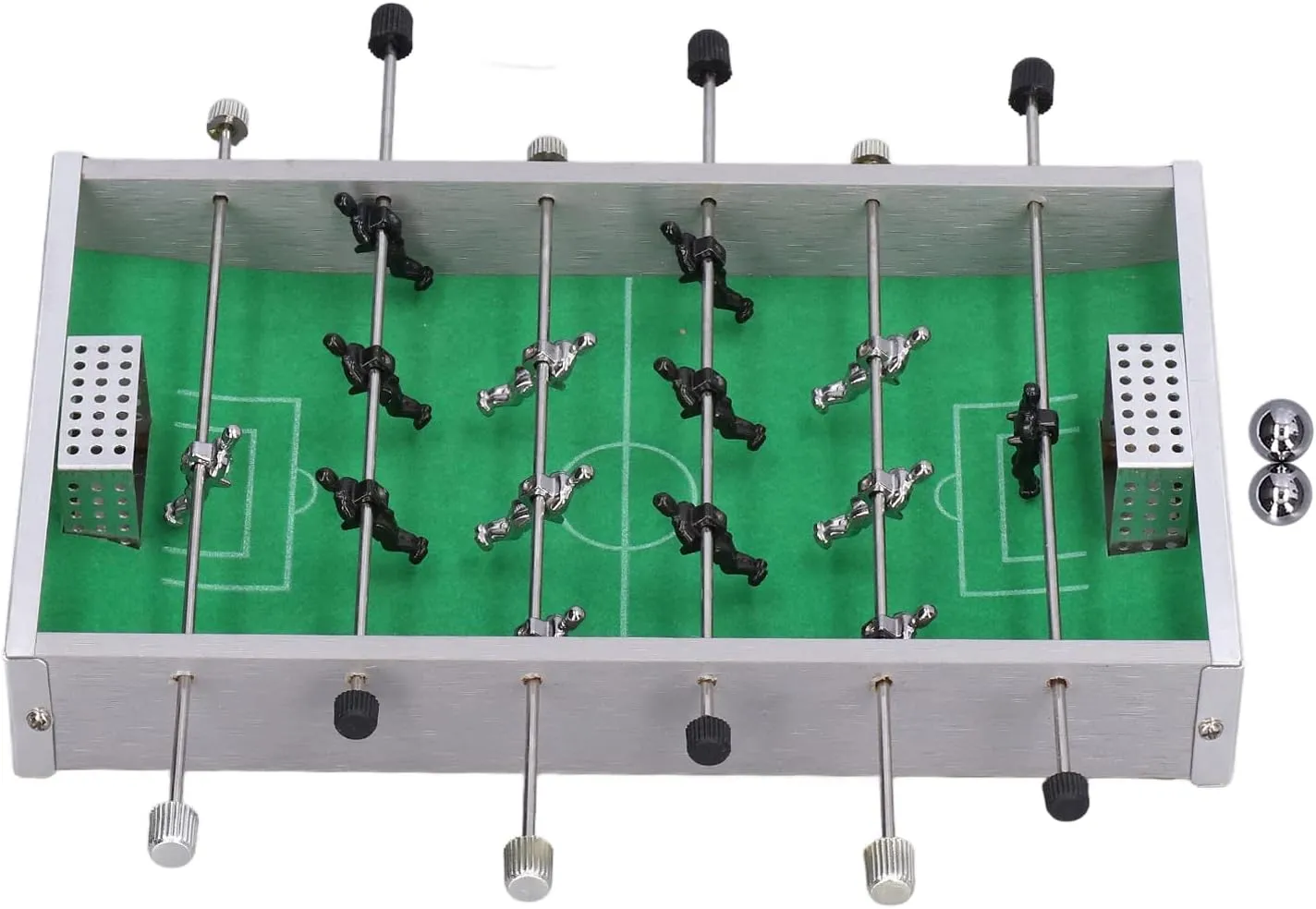 Tabletop Foosball Table Portable Mini Table Soccer Game Set, Compact Mini Arcade Table Hand Soccer for Kids and Adults, Compact Size Aluminum Rod Table 8.0 x 4.6 x 13.in