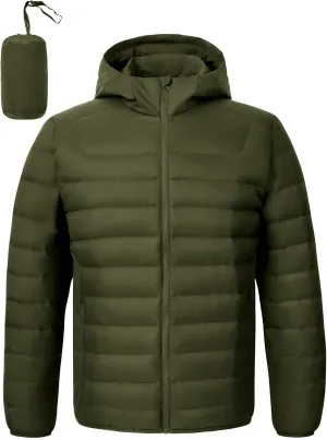 TBMPOY Men's Down Puffer Jackets Packable Lightweight Winter Coat Hooded Warm Insulated Puffy Jacket