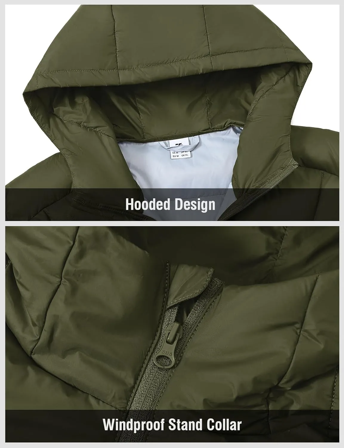 TBMPOY Men's Down Puffer Jackets Packable Lightweight Winter Coat Hooded Warm Insulated Puffy Jacket