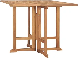 Teak Brown Foldable Outdoor Dining Table Medium Teak Hardwood Furniture for Camping, Kitchen, Hallway & Picnic Tables