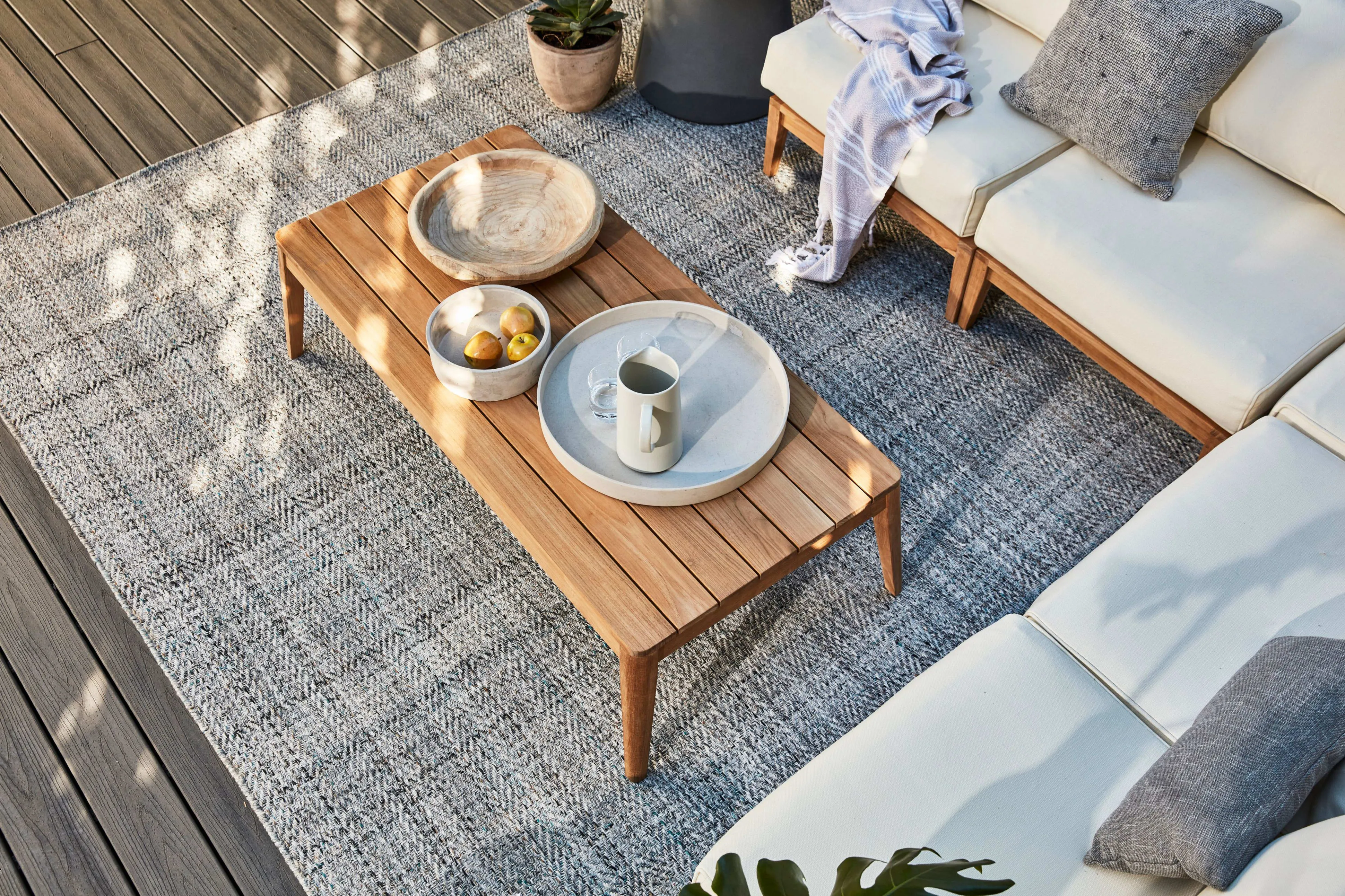 Teak Outdoor Coffee Table - Tapered Leg By Outer