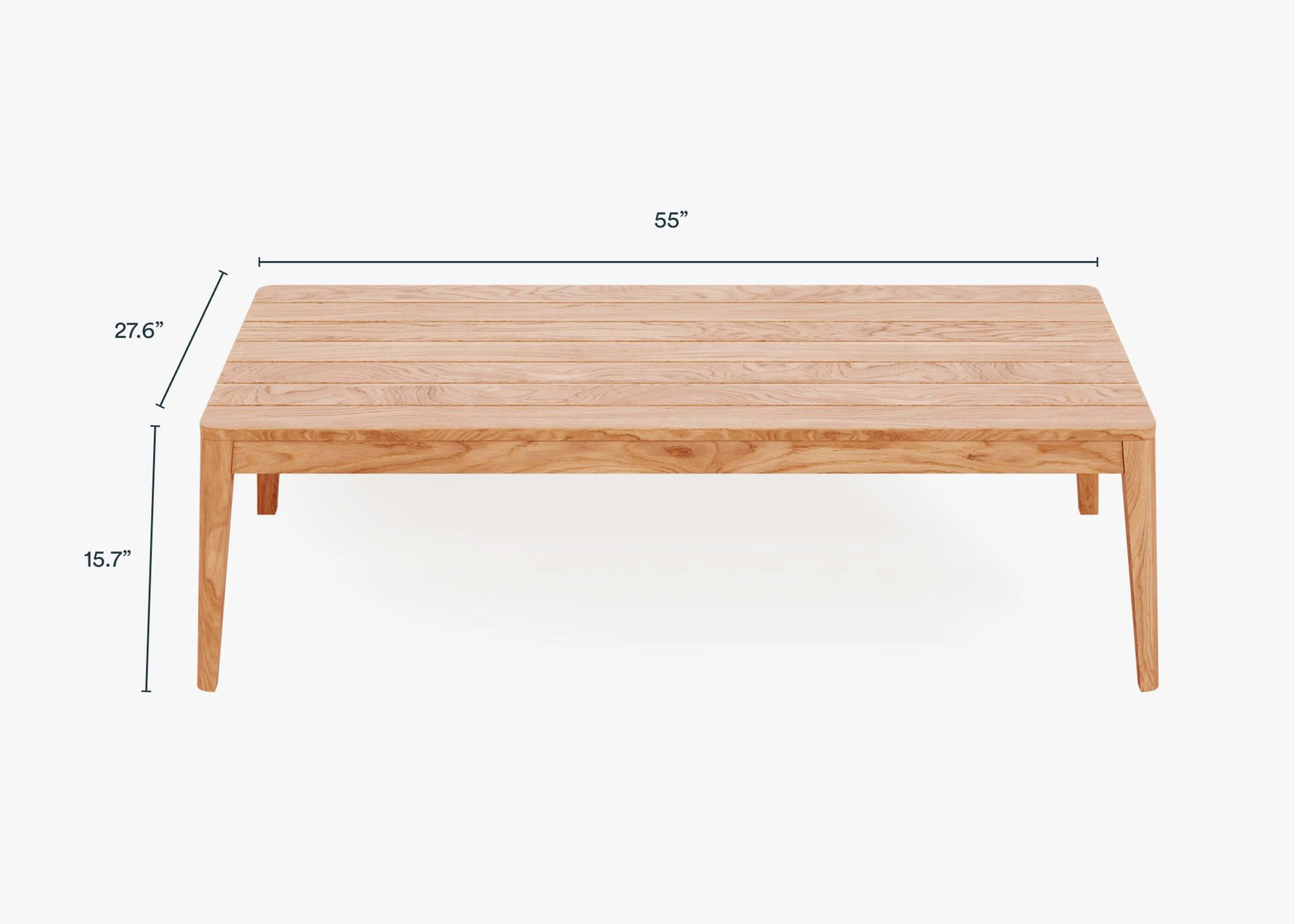 Teak Outdoor Coffee Table - Tapered Leg By Outer