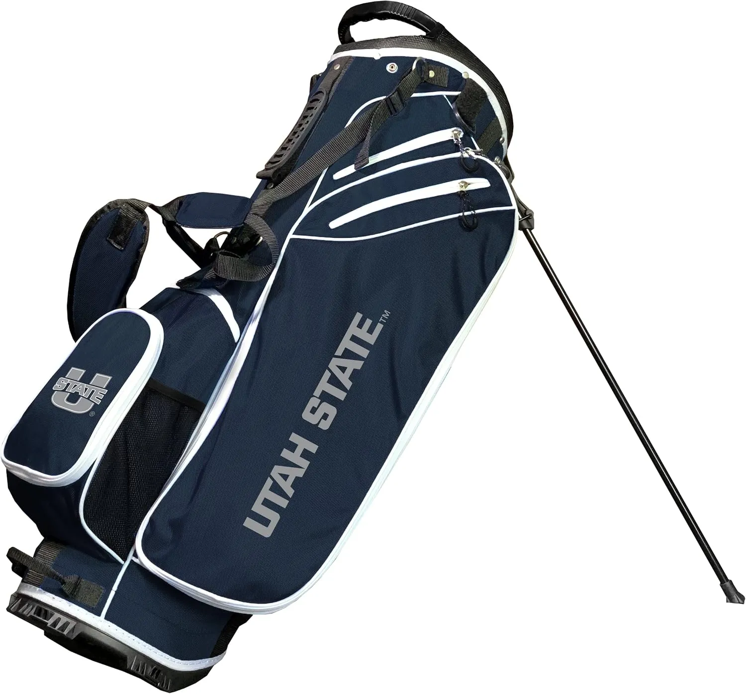 Team Golf NCAA Utah ST Birdie Stand Golf Bag, Lightweight, 14-Way Club Divider, Spring Action Stand, Insulated Cooler Pocket, Velcro Glove and Umbrella Holder & Padded Handles