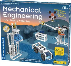 Thames & Kosmos Mechanical Engineering: Machines & Vehicles STEM Experiment Kit | Build 20 Mechanical Models, Explore Physics of Force & Motion | Hands-on, Introductory Science Learning for Ages 8 