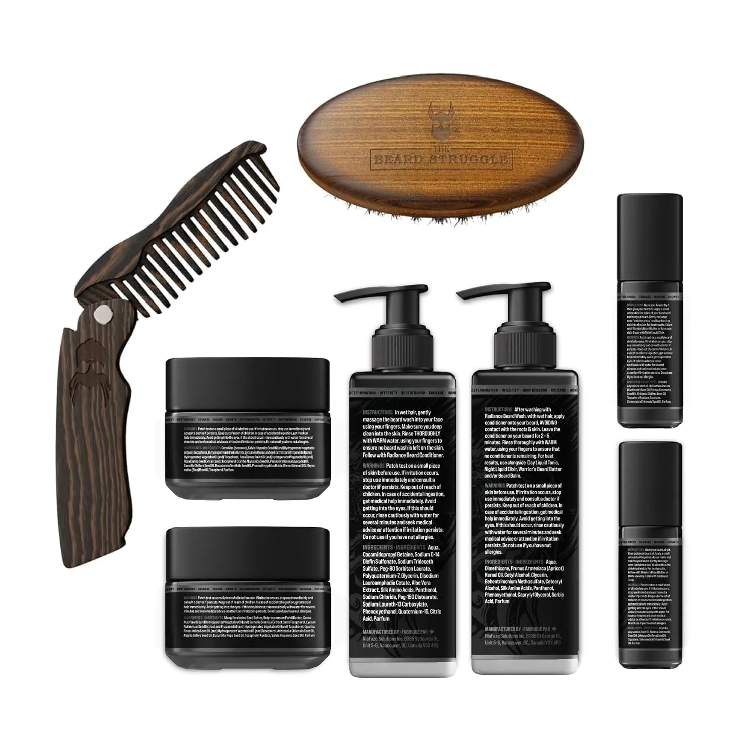 The Beard Struggle Ultimate Beard Growth Kit for Men Balm, Butter, Brush, Comb, Oil, Wash, & Conditioner for Moisturizing Beard - Aesir's Triumph, Platinum Collection