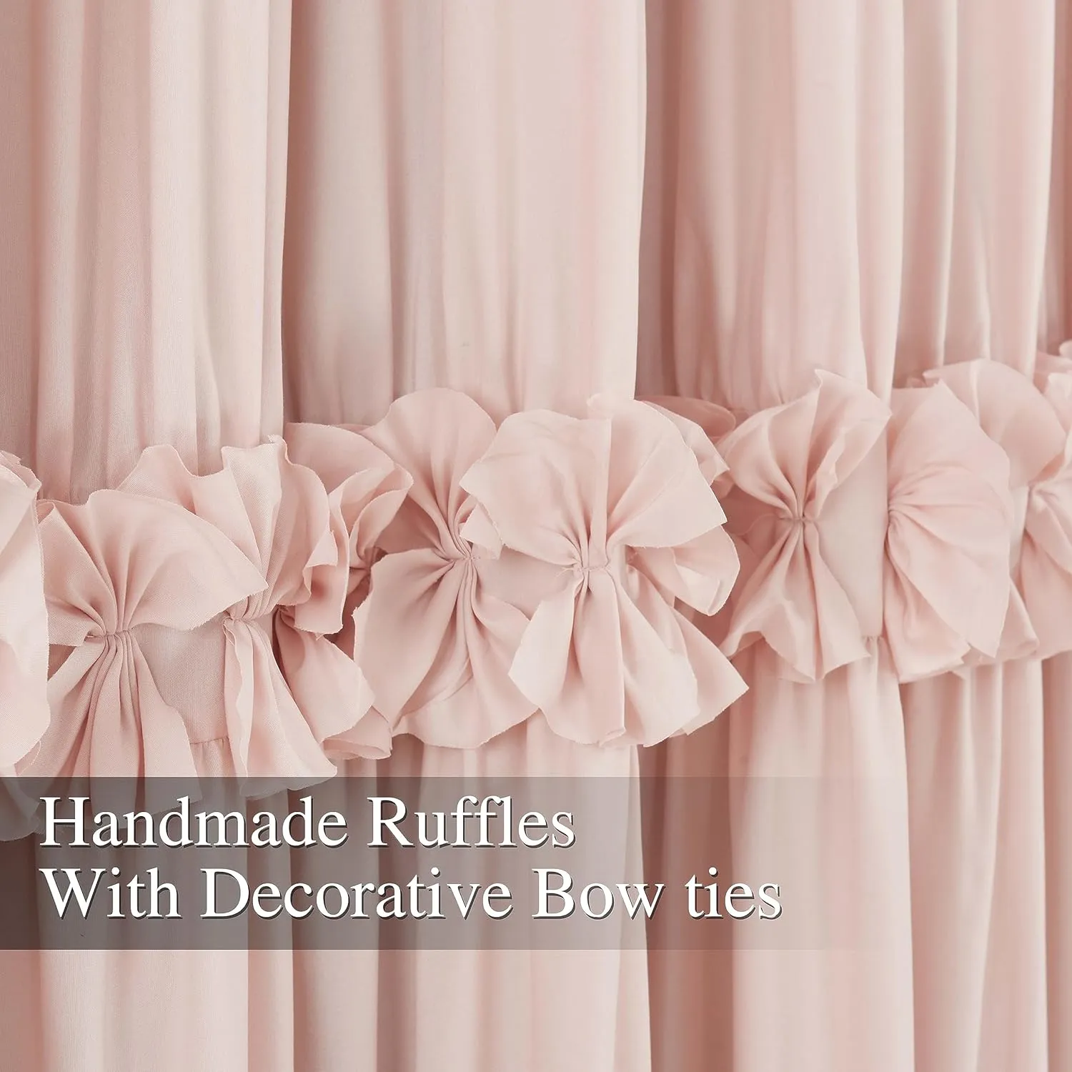 Thermal Insulated Blackout Window Curtains, 54" W x 84" L x 2 Panels, Boho Ruched Window Treatments with 3 Rows of Butterfly Flowers, Rustic Rod Pocket Drapes, Peach Pink (LQ-30)