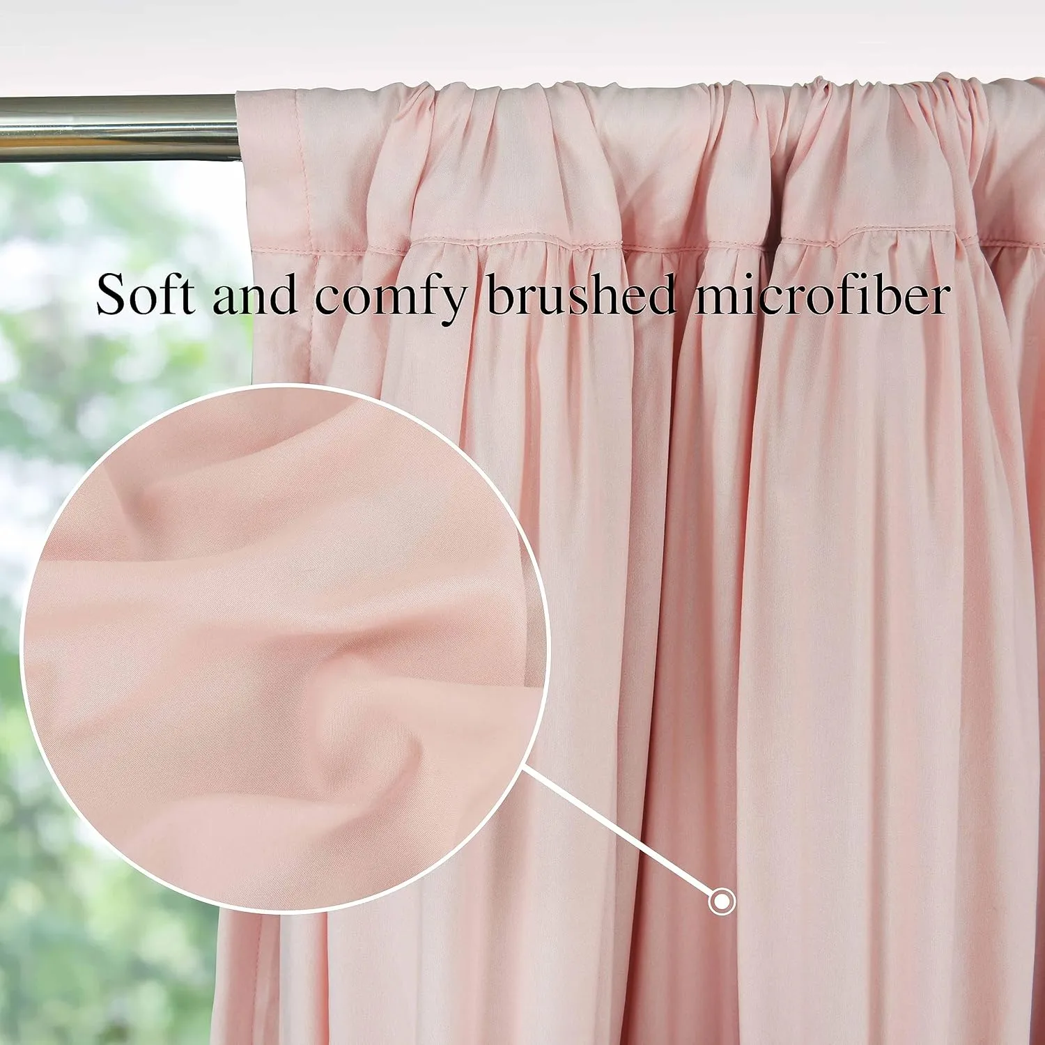 Thermal Insulated Blackout Window Curtains, 54" W x 84" L x 2 Panels, Boho Ruched Window Treatments with 3 Rows of Butterfly Flowers, Rustic Rod Pocket Drapes, Peach Pink (LQ-30)