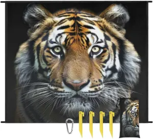 Tiger Beach Blanket, Sandproof Beach Mat, Adults Waterproof Quick Drying Sand Free Mat with 4 x Ground Spikes for Outdoor Travel Camping Hiking, Wild Animal Themed