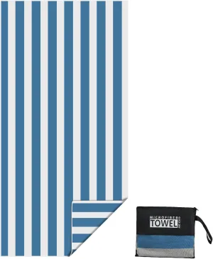 timecity Extra Large Beach Towel 35''x71'' Microfiber Oversized Lightweight Pool Towel Sand-Resistant Quickdry Towel with Compact Bag for Beach, Pool, Yoga, Travel Beach Essentials Accessories, Blue