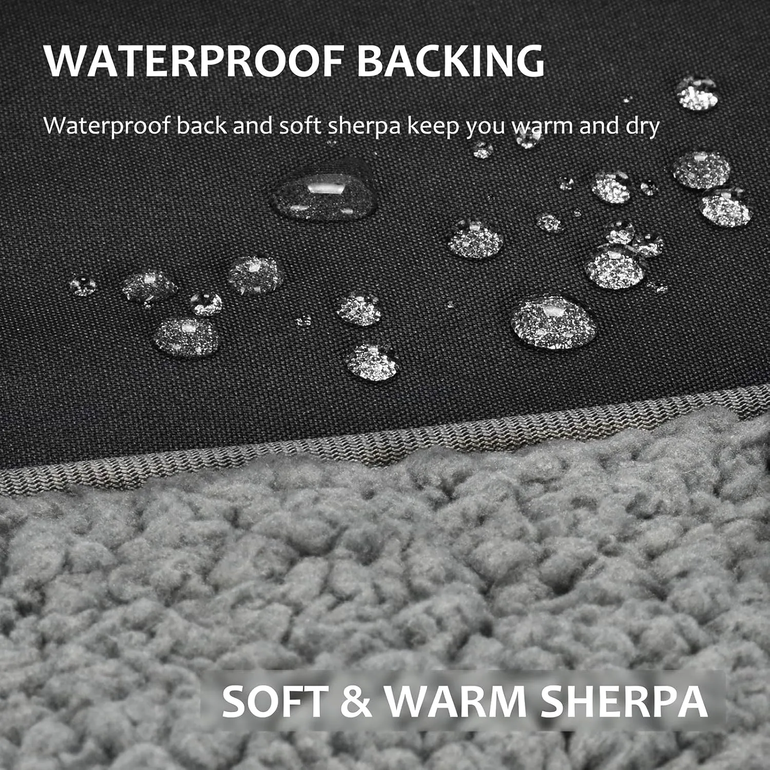 Tirrinia Outdoors Waterproof Camping Blanket,Sherpa Fleece Warm Windproof Soccer Stadium Blanket for Car Football Beach Concerts,51''X 59''