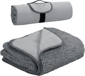 Tirrinia Outdoors Waterproof Camping Blanket,Sherpa Fleece Warm Windproof Soccer Stadium Blanket for Car Football Beach Concerts,51''X 59''