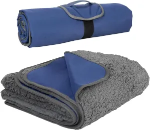 Tirrinia Outdoors Waterproof Camping Blanket,Sherpa Fleece Warm Windproof Soccer Stadium Blanket for Car Football Beach Concerts,51''X 59''
