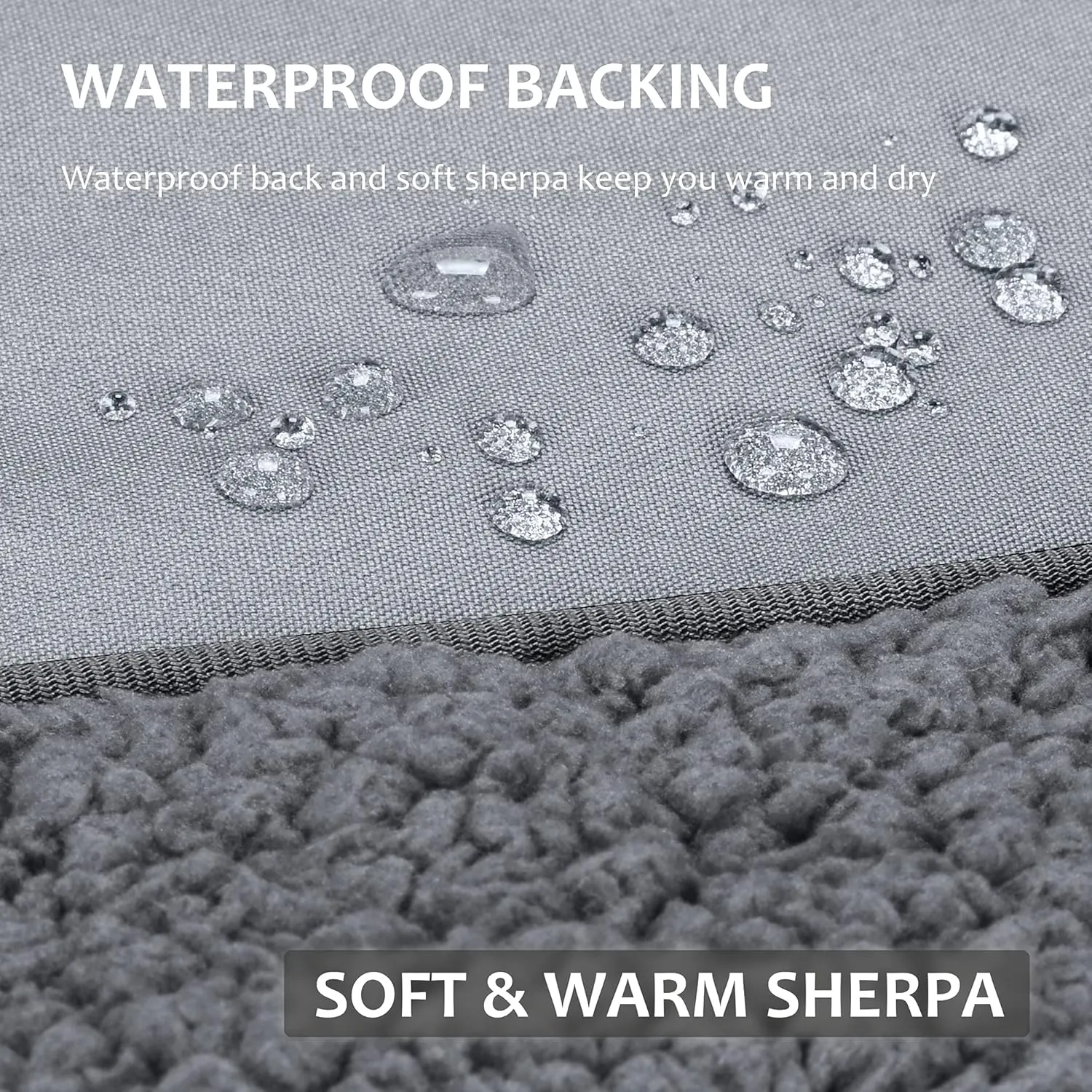 Tirrinia Outdoors Waterproof Camping Blanket,Sherpa Fleece Warm Windproof Soccer Stadium Blanket for Car Football Beach Concerts,51''X 59''
