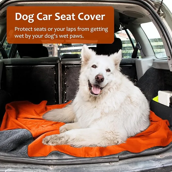 Tirrinia Outdoors Waterproof Throw Blanket, Sherpa Fleece Stadium Windproof Mat for Camping, Picnic, Traveling, Boat, Football - Machine Washable, Orange