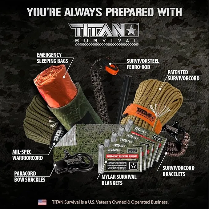 TITAN Survival XL Emergency Mylar Camo Survival Blankets, 5-Pack (SHROWD® Woodland CAMO)