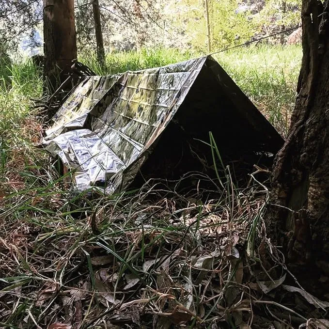 TITAN Survival XL Emergency Mylar Camo Survival Blankets, 5-Pack (SHROWD® Woodland CAMO)