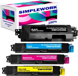 TK-5282 Toner High Capacity Cartridge Set (4Pack, 1BK/1C/1M/1Y) -1T02TW0US0 1T02TWCUS0 1T02TWBUS0 1T02TWAUS0 for Kyocera Ecosys M6235cidn(1102V02US1) M6235 M6635cidn P6235 Toner Kit Printer
