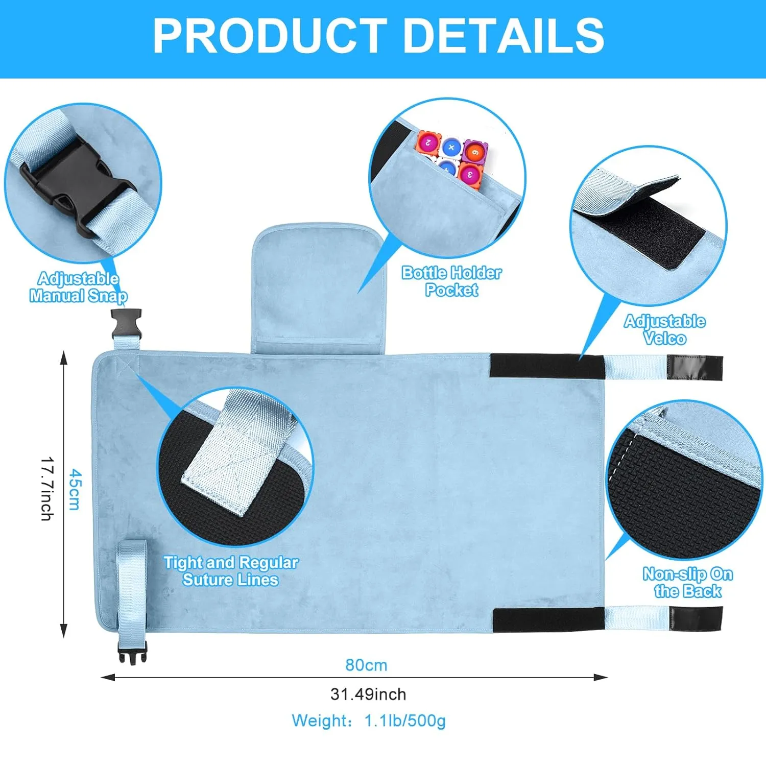 Toddler Airplane Bed, Kids Airplane Seat Extender Travel Bed, Kids Airplane Travel Essentials, Airplane Must Have for Toddlers, Portable Plane Bed Foot Rest for Flights
