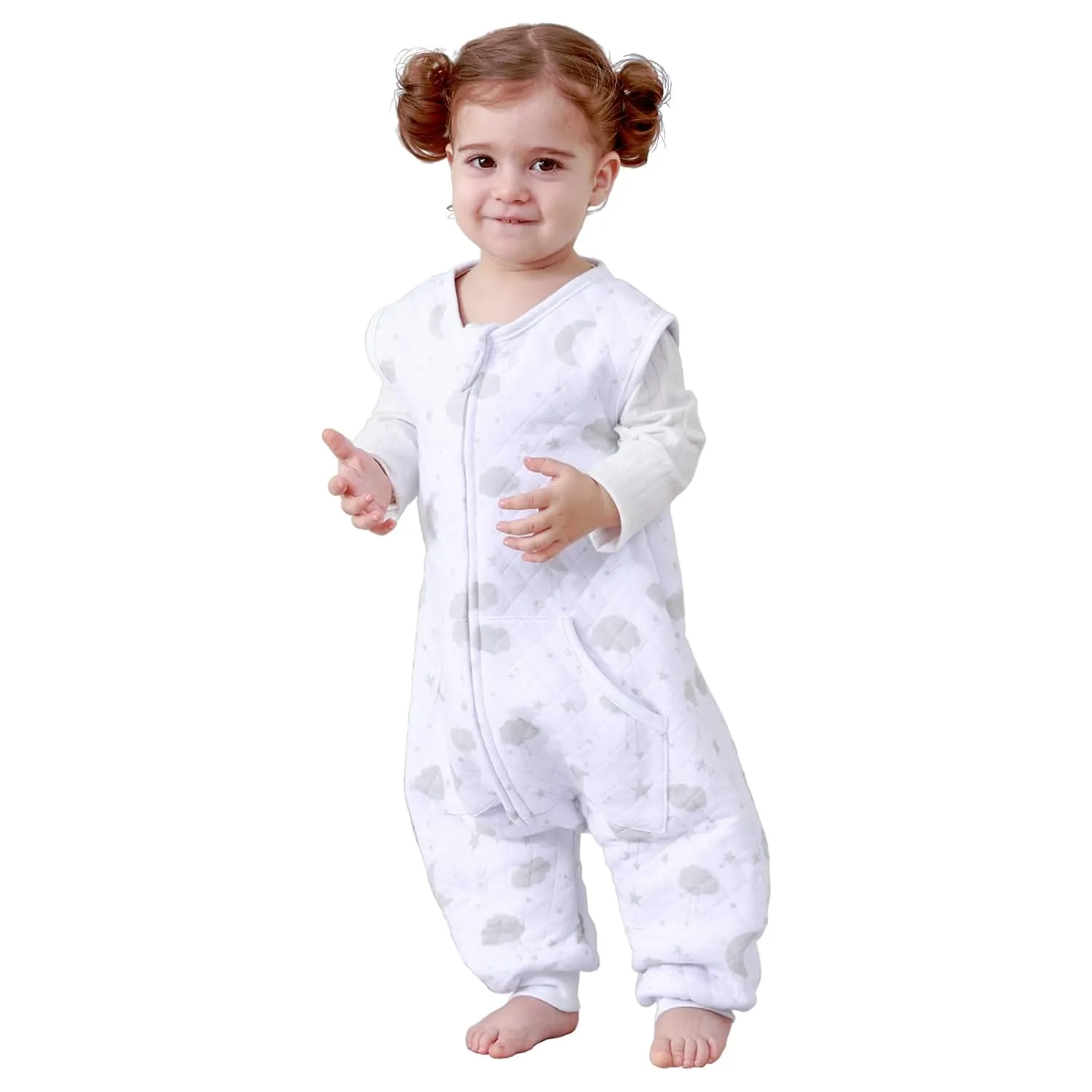 Toddler Sleep Sack with Feet - 1.0 Tog Lightweight Sleep Sack 12-18 Months 12-24 Months, Rayon Made from Bamboo Sleeping Sack 2-Way Zipper Wearable Blanket Baby
