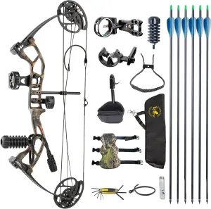 TOPOINT ARCHERY M2 Junior Compound Bow Set for Beginners, Youth & Kids, Women - 17"-27" Draw Length, 10-40Lbs Draw Weight, 290fps IBO, 2.54lbs Lightweight Design