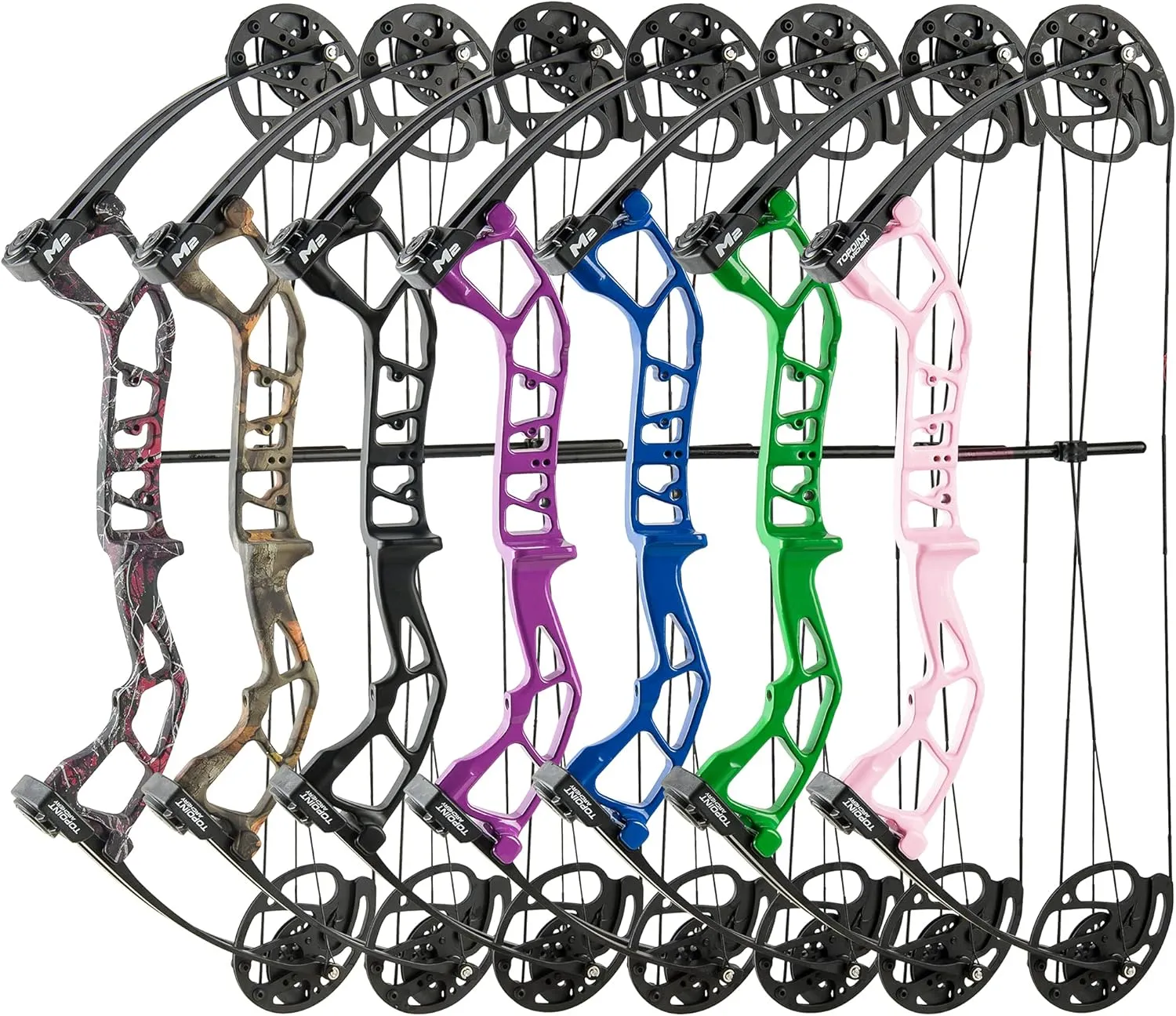 TOPOINT ARCHERY M2 Junior Compound Bow Set for Beginners, Youth & Kids, Women - 17"-27" Draw Length, 10-40Lbs Draw Weight, 290fps IBO, 2.54lbs Lightweight Design