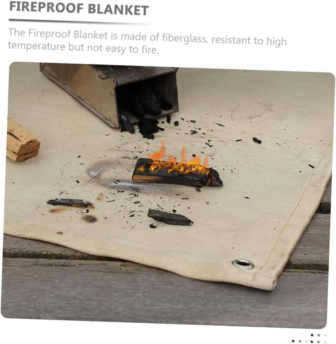 Totority Fireproof Blanket Fiberglass Thermal Resistant Mat for Camping Kitchen BBQ and Fireplace Fire Retardant Cushion