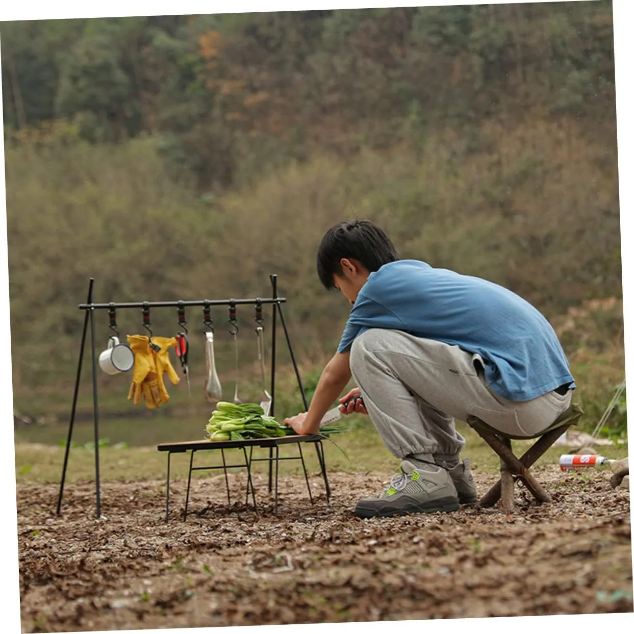 TOYANDONA Outdoor Fishing Stool Portable Triangle Camping Stool with Durable Cloth and Rope Lightweight Design for Easy Carrying and Stable Support for Fishing and Outdoor Activities