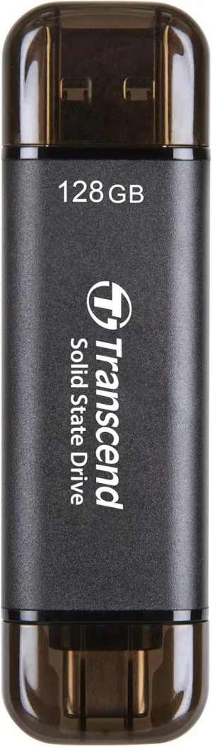 Transcend 128GB USB C External SSD, Up to 1,050MB/s, USB 3.2 Gen 2 Flash Drive, 2-in-1 Memory Stick Type C &Type A, Thumb Drive Photo Stick for Windows, Mac, iPhone, iPad, Android, Tablet&PC, Smart TV