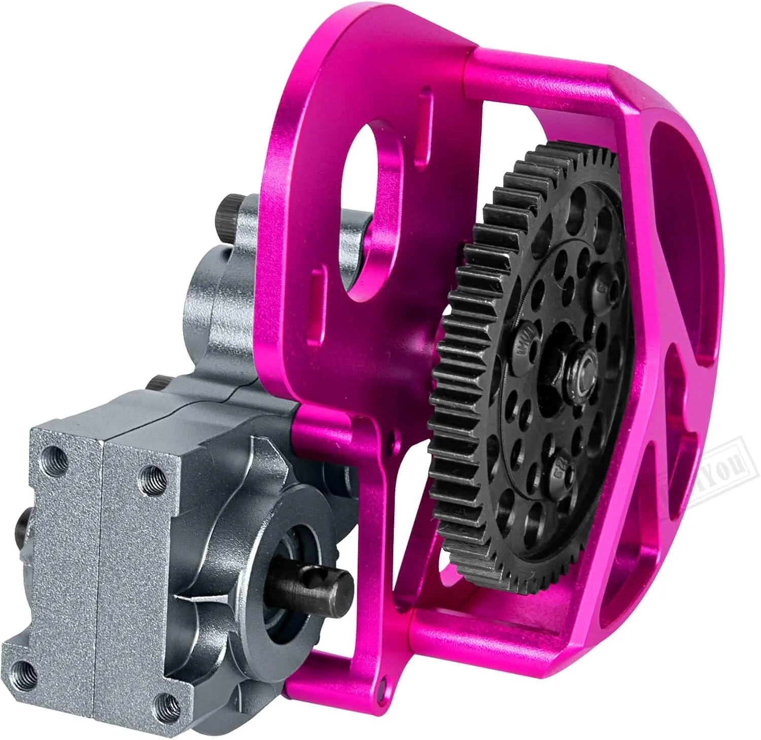 Transmission Gearbox Upgrades Part for 1/10 Axial SCX10, SCX10 II 90046,90047,AX10 RC Crawler Truck,Aluminum Center Transmission Gearbox Hops up,Pink&Titanium