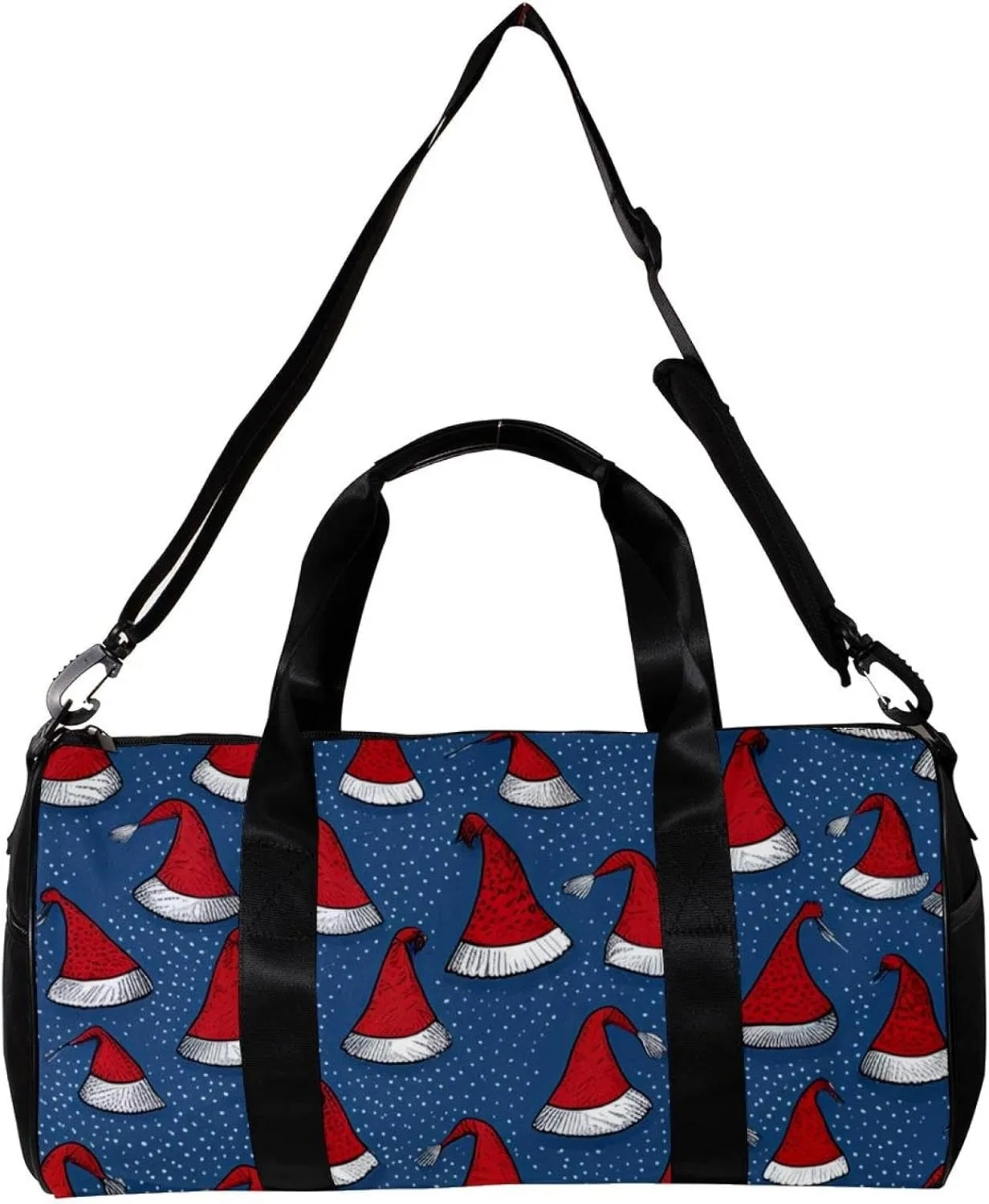 Travel Bag,Mens Gym Bag,Womens Gym Bag,Cartoon Christmas Blue Red Hat,Sports Bag