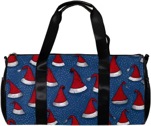 Travel Bag,Mens Gym Bag,Womens Gym Bag,Cartoon Christmas Blue Red Hat,Sports Bag