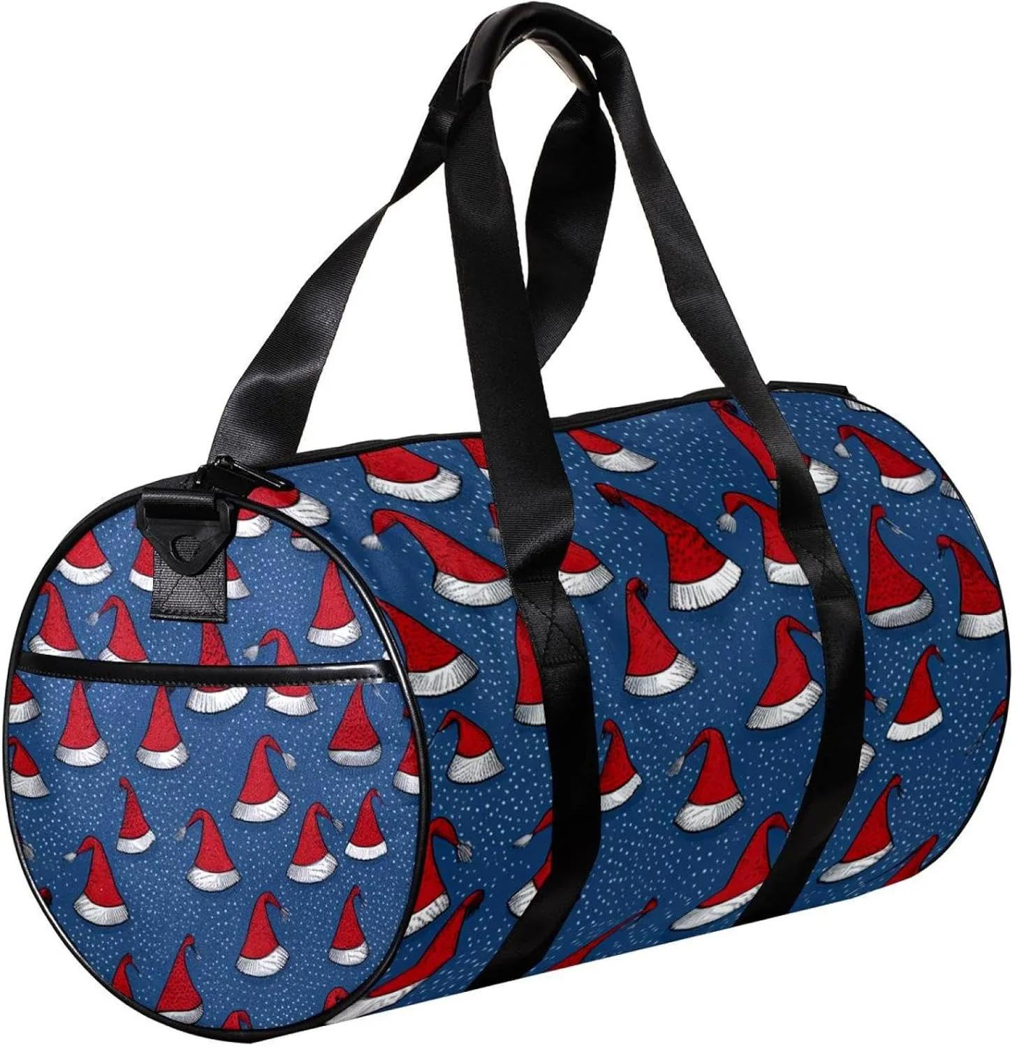 Travel Bag,Mens Gym Bag,Womens Gym Bag,Cartoon Christmas Blue Red Hat,Sports Bag