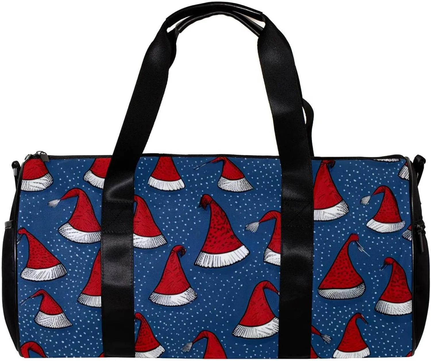 Travel Bag,Mens Gym Bag,Womens Gym Bag,Cartoon Christmas Blue Red Hat,Sports Bag