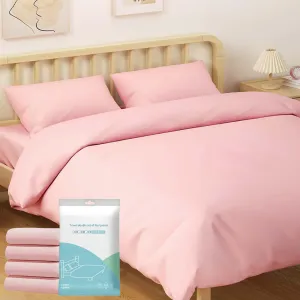 Travel in Comfort and Cleanliness with Disposable Bed Sheets，Queen Size Fitted Sheet Set with Quilt Cover and Pillowcases，Portable and Breathable Bedding Set for Hotel, Camping, and Traveling