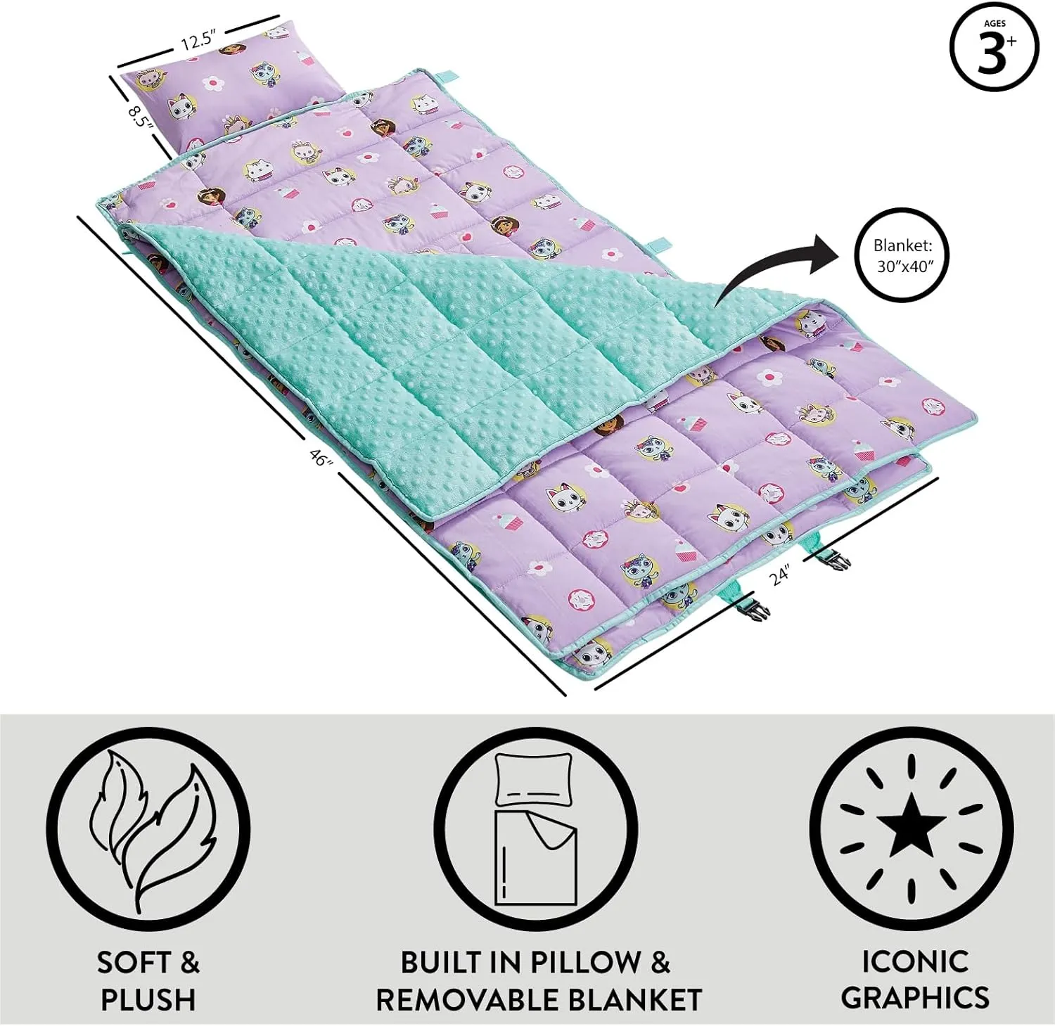 Travel Slumber Nap Mat with Built in Pillow
