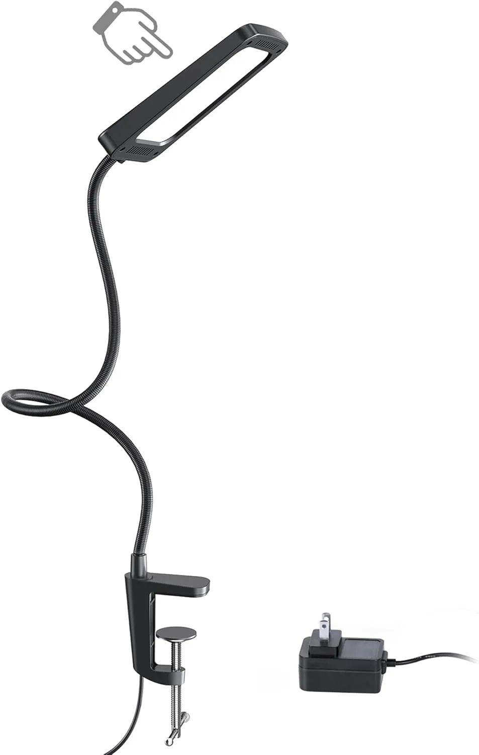 TROND LED Desk Lamp with Clamp, 1000LM Super Bright 3-Level Dimmable Desk Light 6000K Daylight, Extra-Long Flexible Gooseneck Clip on Light, Eye-Care Clamp Lamp for Painting, Workbench,Reading
