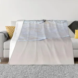 Tropical Beach Scene Turquoise Water 60"X50" Flannel Blanket - 100% Soft Polyester, Lightweight and Warm, Suitable for Families, Camping, Travel