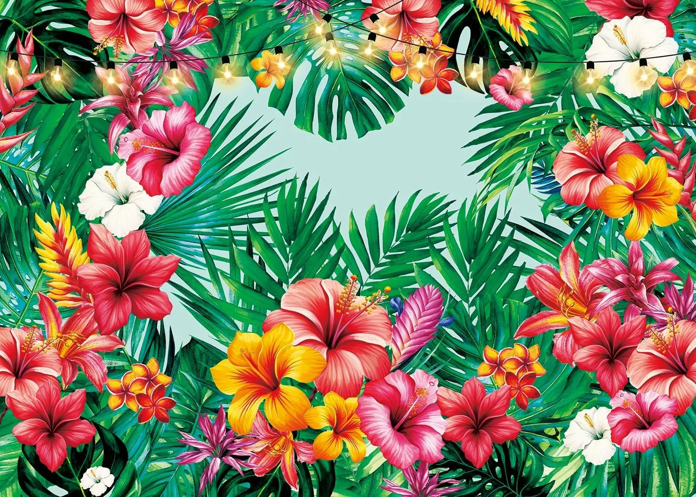 Tropical Palm Leaves Backdrop Floral Leaves Summer Jungle Hawaiian Luau Party Photography Background Aloha Theme Wedding Baby Shower Birthday Party Decorations Banner Photo Booth Props (10x8FT)