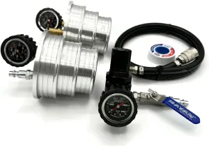 Turbo Boost Leak Testers -The Original-CAC Boost Leak Tester (4", 3.5", 3")- Solid 6061 Aluminum, Anti-Slip Grooves & Bead - w/ 5ft Ext Line & 150 PSI Regulator- for Semi-Trucks, Tractors, Machinery