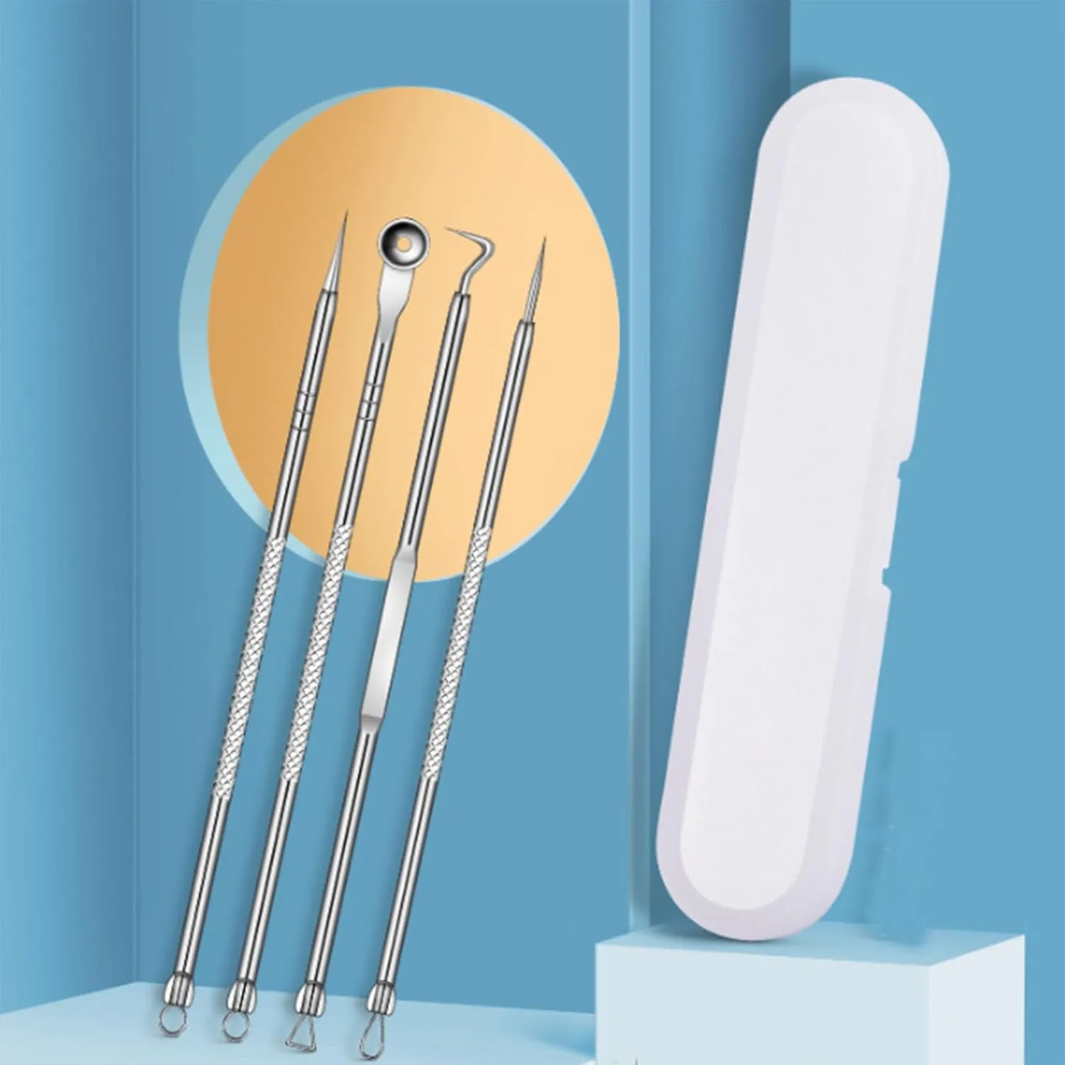 Tweezers, Precision Tweezers, Stainless Steel Blackhead Removal Kit, Professional Remover, Precision Tool Kit, Long Handle Steel Straight and Curved Tweezers Nippers (3pcs)