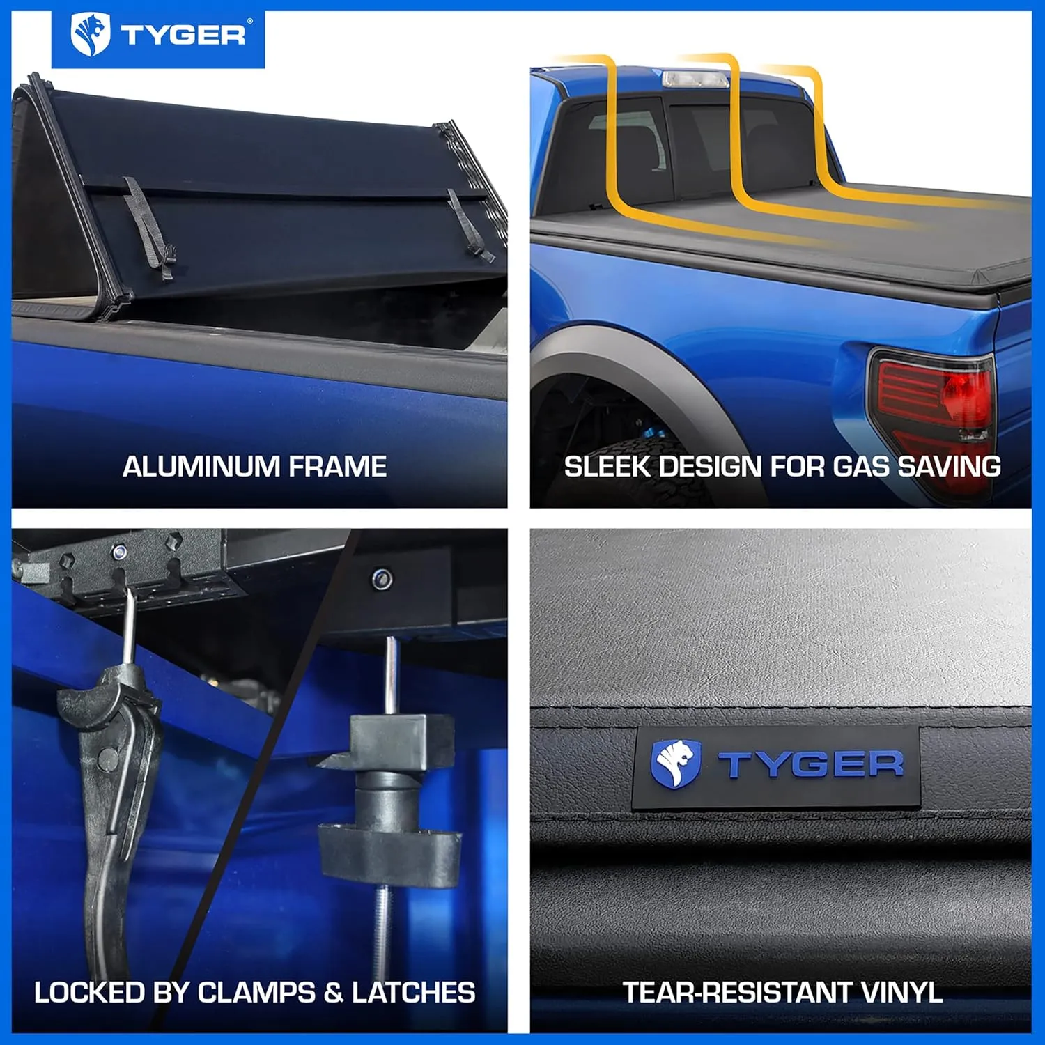 Tyger Auto T3 Soft Tri-fold Truck Bed Tonneau Cover Compatible with 2015-2025 Ford F-150 | 6.5' (79") Bed | TG-BC3F1042