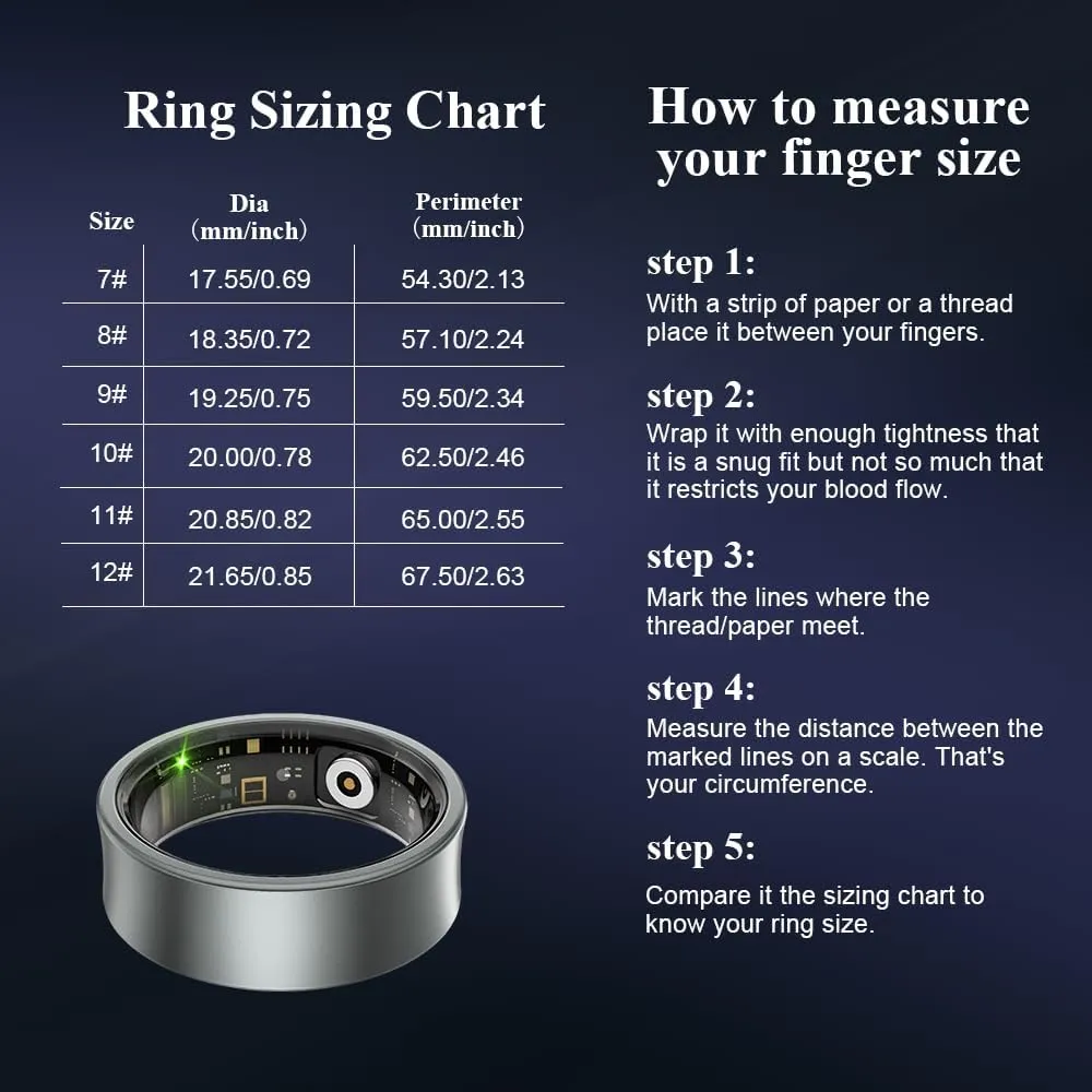 Ultra Light Smart Ring for Women Men -2.5g Fitness Tracker Ring with Heart Rate Monitor, Blood Oxygen, Sleep Tracker, 10ATM Waterproof, Step tracker, 7 Day Battery Life ，iOS/Android Compatible